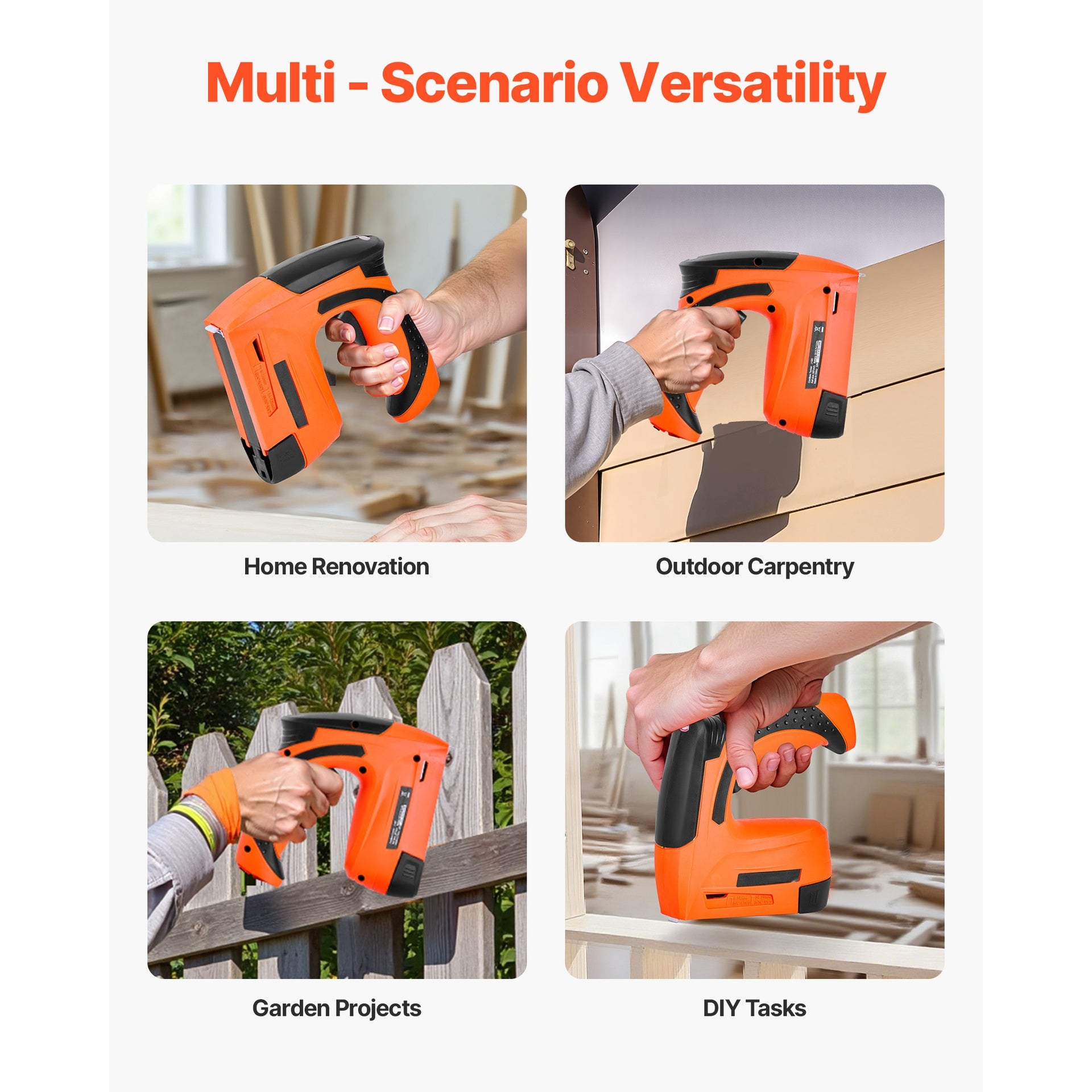 Cordless Brad Nailer, 2-in-1 Nail Gun Staple Gun, 18 Gauge 5/8 inch, Battery Powered, with 1000 Pcs Staples and 1000 Pcs Nails, Non-Slip Rubber Grip, for Woodworking, Carpentry and DIY Projects