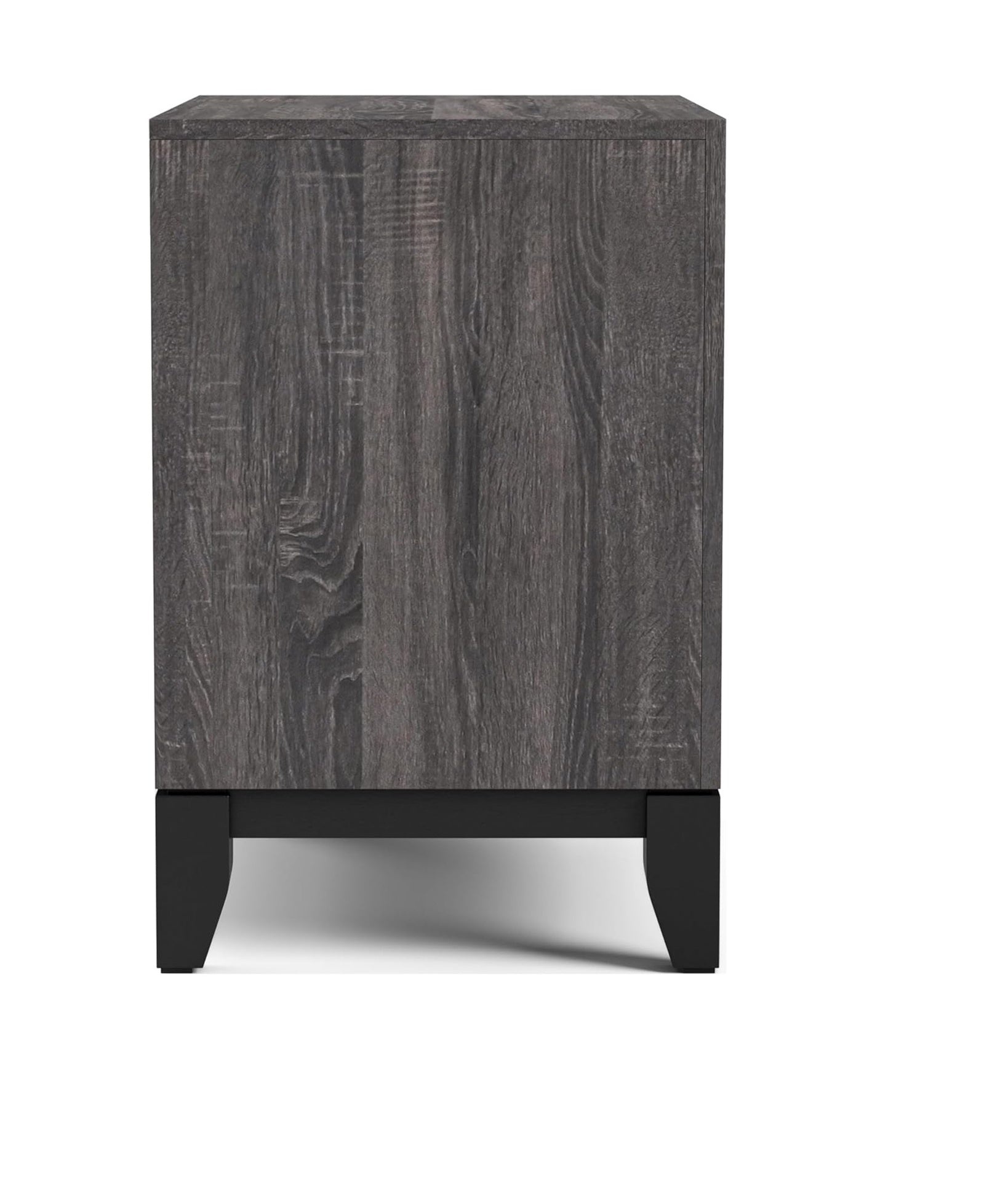 Two Tone Design 1pc Nightstand Two Drawers Wooden Legs Gray Finish Bedroom Furniture