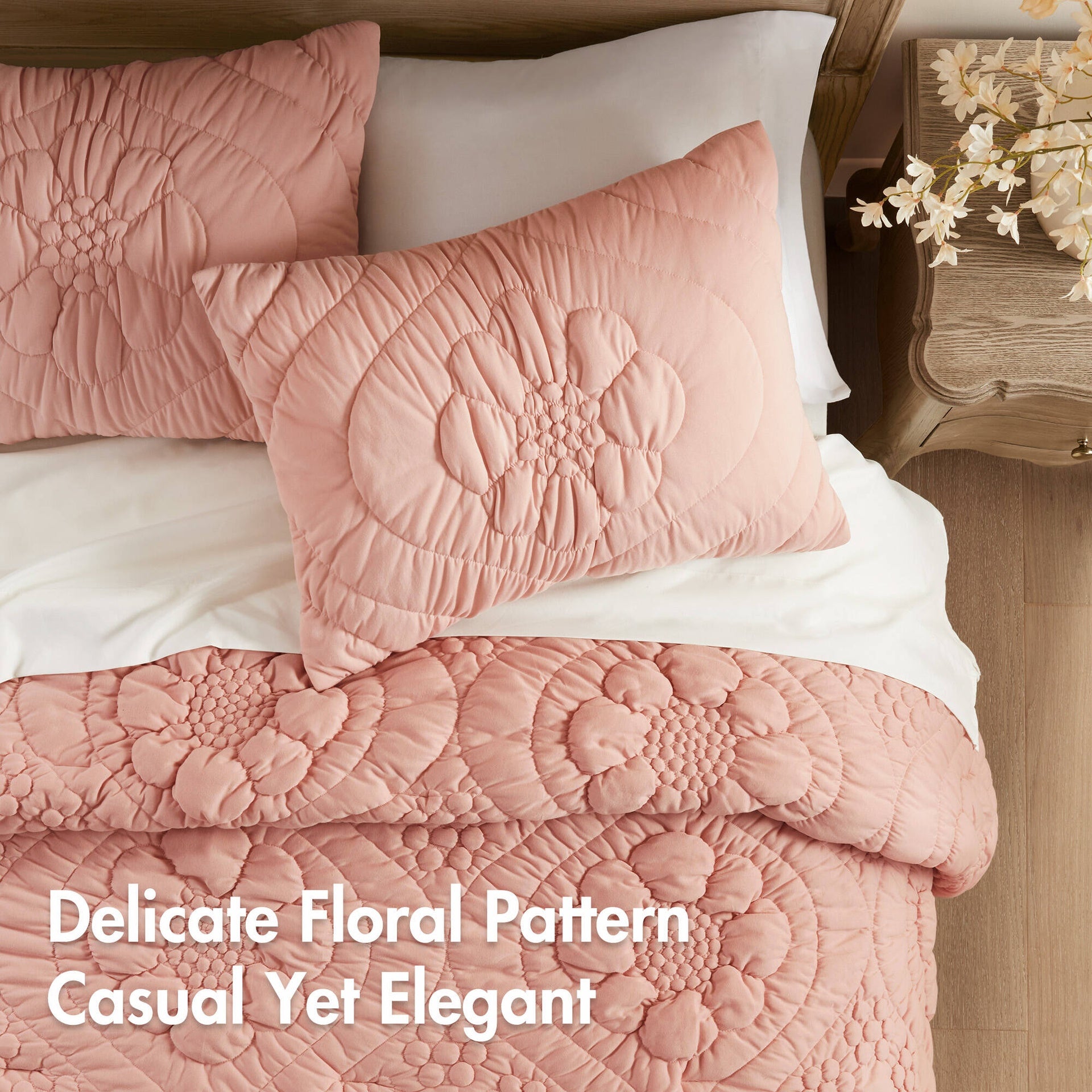 3-Piece Full/Queen Comforter Set,Pink