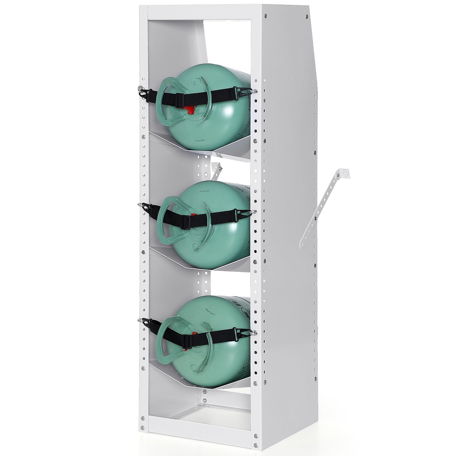 Refrigerant Tank Rack, with 3 x 30-50lb Bottle Tanks, Cylinder Tank Rack 14.56x12.99x1.96 in, Refrigerant Cylinder Rack Gas Cylinder Racks and Holders for Freon, Gases, Oxygen, Nitrogen