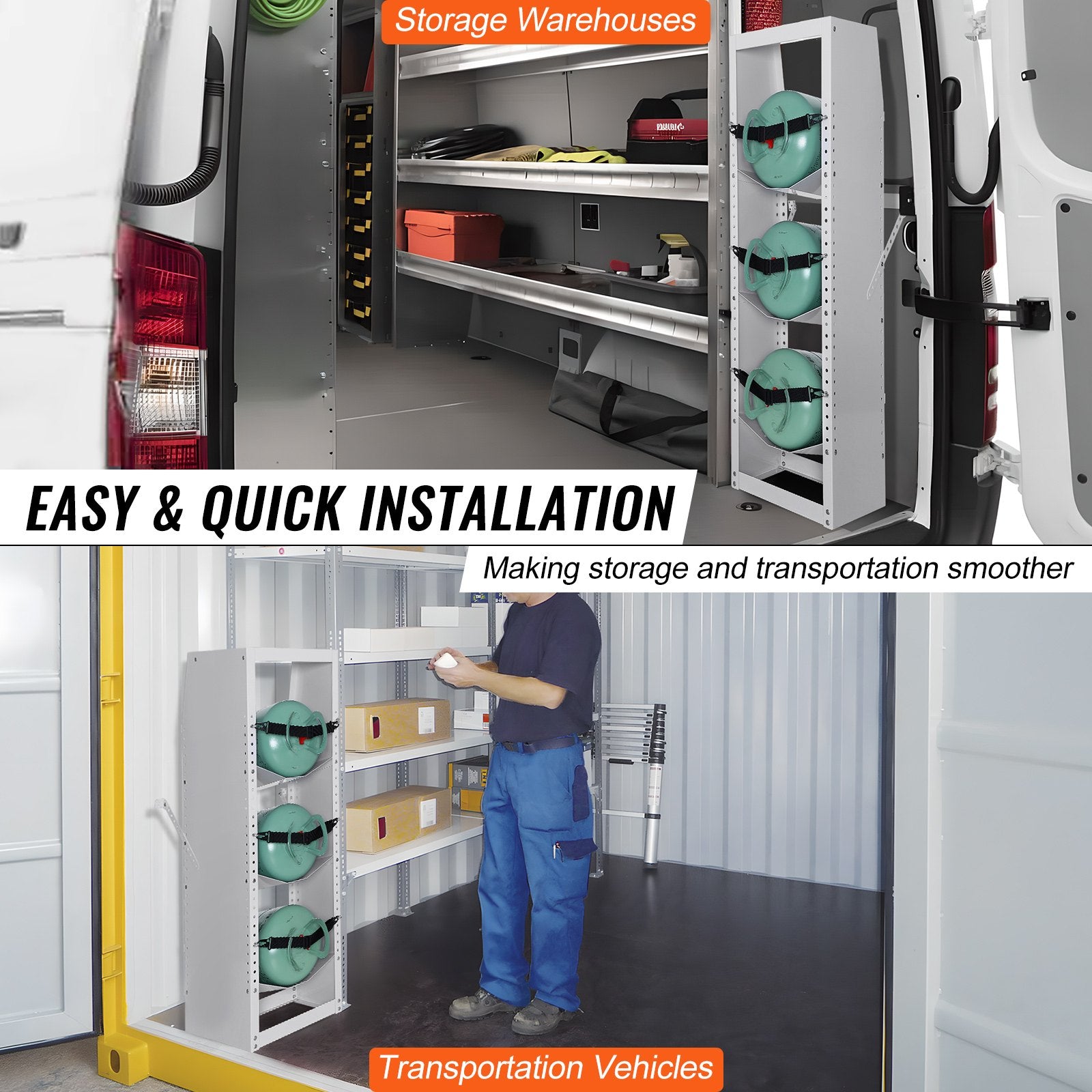 Refrigerant Tank Rack, with 3 x 30-50lb Bottle Tanks, Cylinder Tank Rack 14.56x12.99x1.96 in, Refrigerant Cylinder Rack Gas Cylinder Racks and Holders for Freon, Gases, Oxygen, Nitrogen