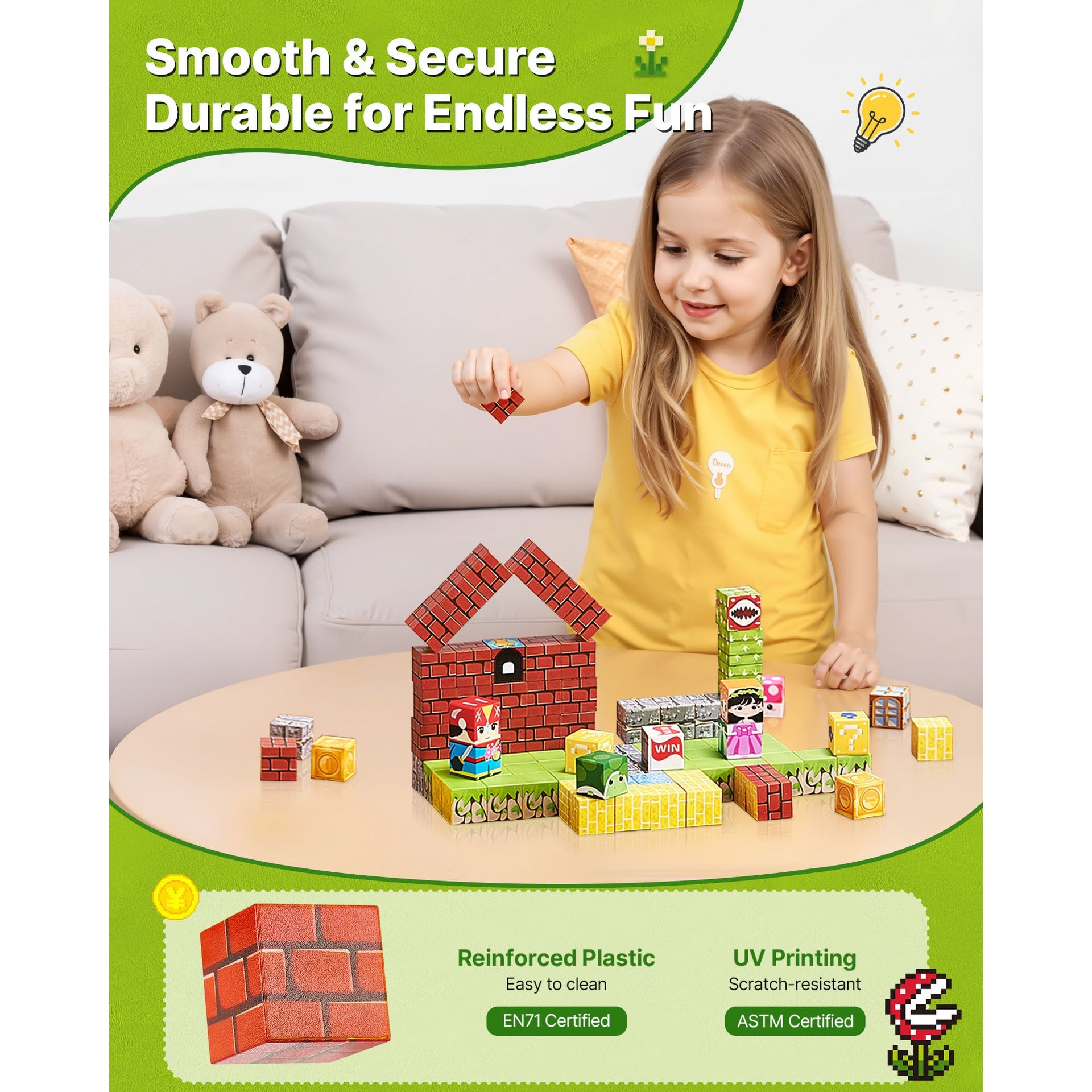 Magnetic Blocks 100 PCS Magnet Blocks Set STEM Montessori Sensory Toys