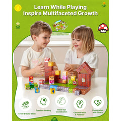Magnetic Blocks 100 PCS Magnet Blocks Set STEM Montessori Sensory Toys
