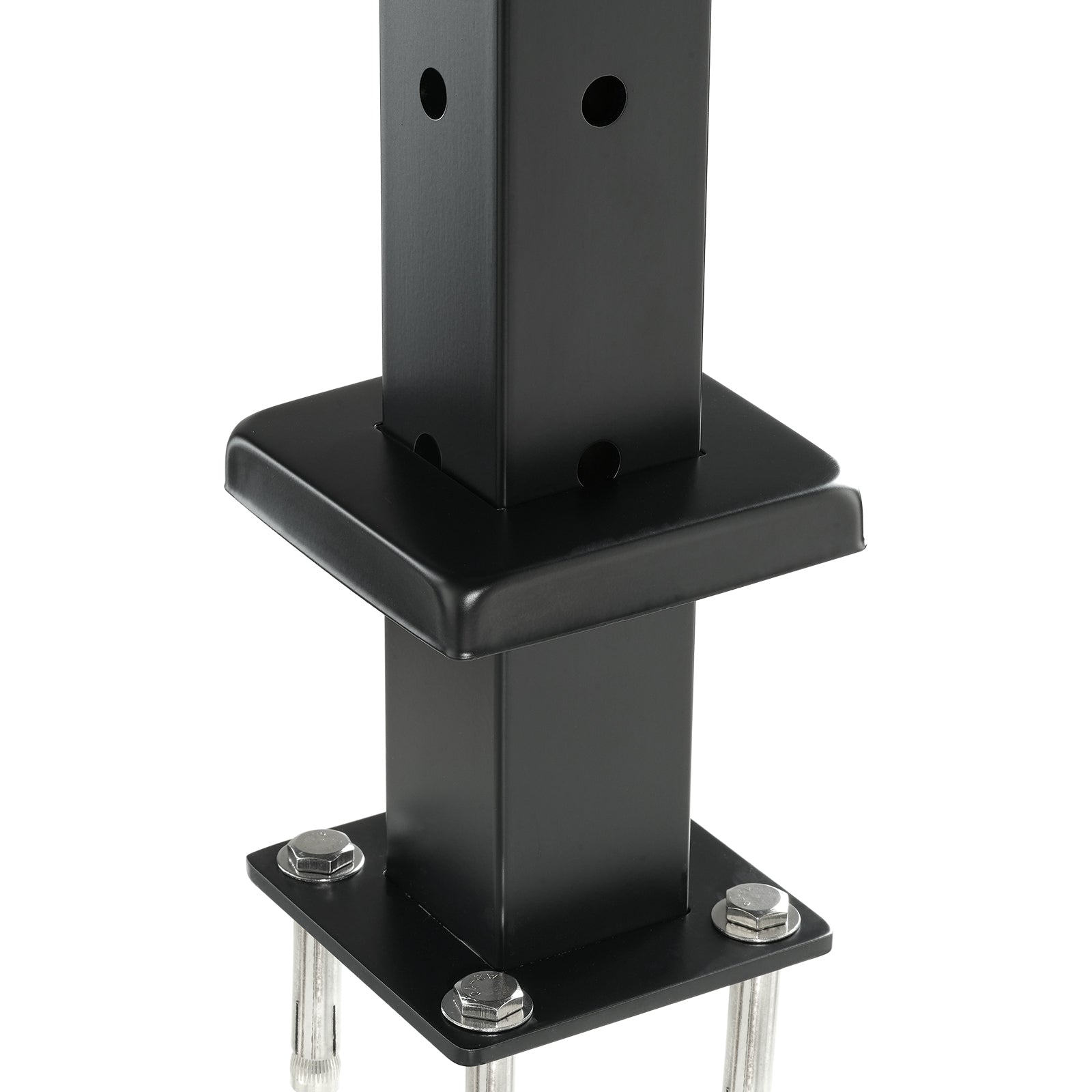 Cable Railing Post, 36x2x2 Inch Corner Railing Post, with L-Shaped Pre-Drilled Holes, Stainless Steel Cable Rail Post with Horizontal and Curved Bracket, 1-Pack, Black, 1JZLGZXHS914ZPBNY001V0