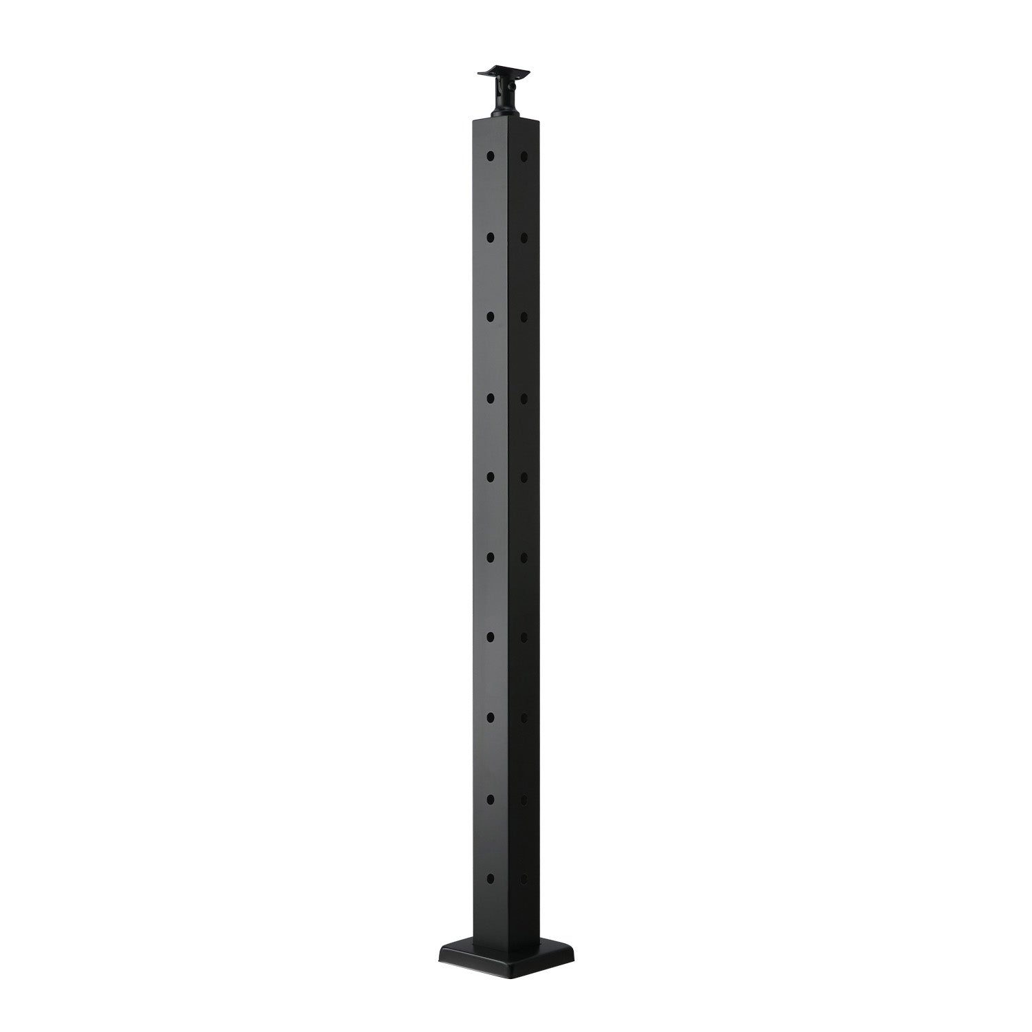 Cable Railing Post, 36x2x2 Inch Corner Railing Post, with L-Shaped Pre-Drilled Holes, Stainless Steel Cable Rail Post with Horizontal and Curved Bracket, 1-Pack, Black, 1JZLGZXHS914ZPBNY001V0