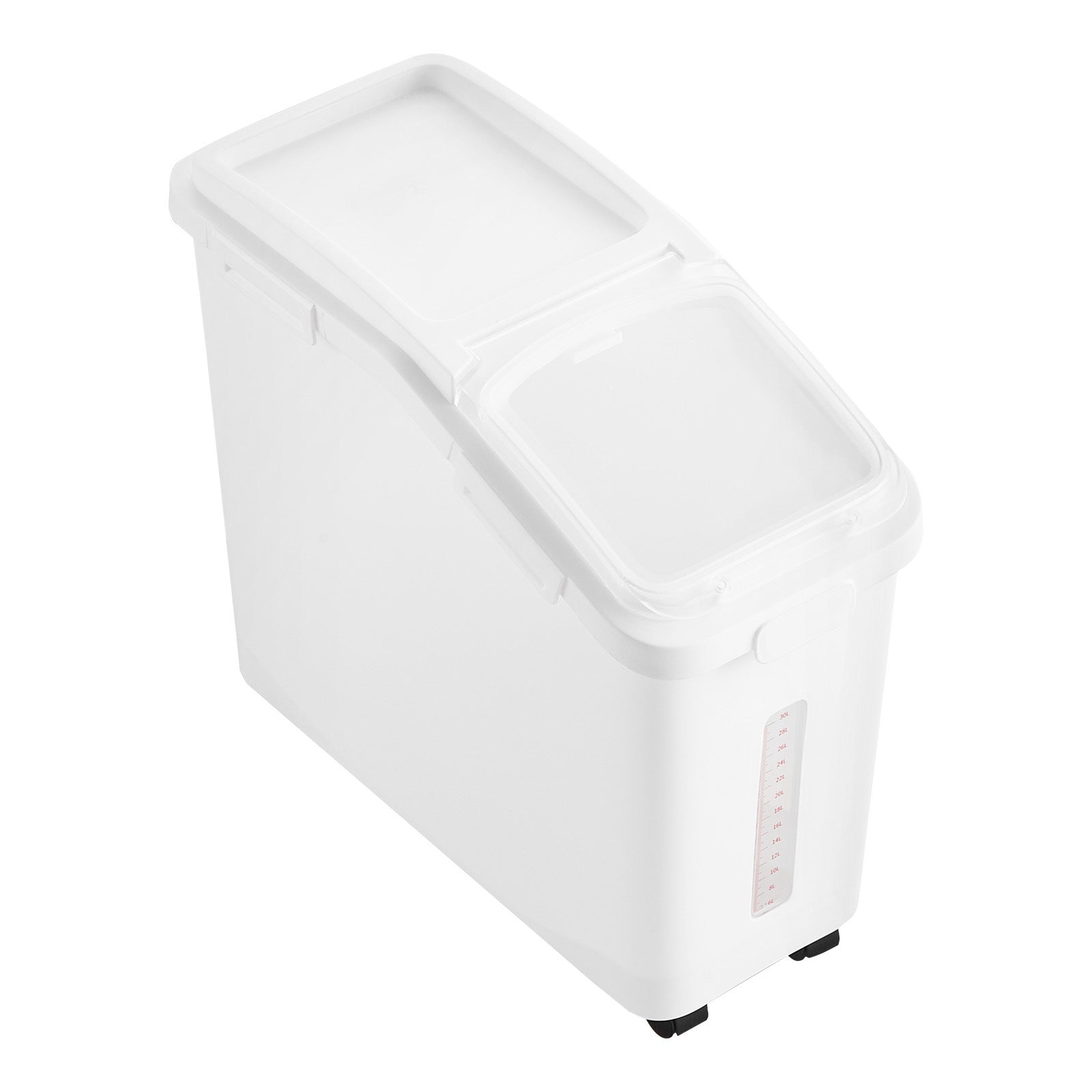 Ingredient Storage Bin, 11.4 Gallon Capacity Shelf Ingredient Bin, 280 Cup Flour Bins on Wheels Commercial Prosave Shelf-storage Ingredient Bin with Lid and Scoop Rice Bin for Kitchen White