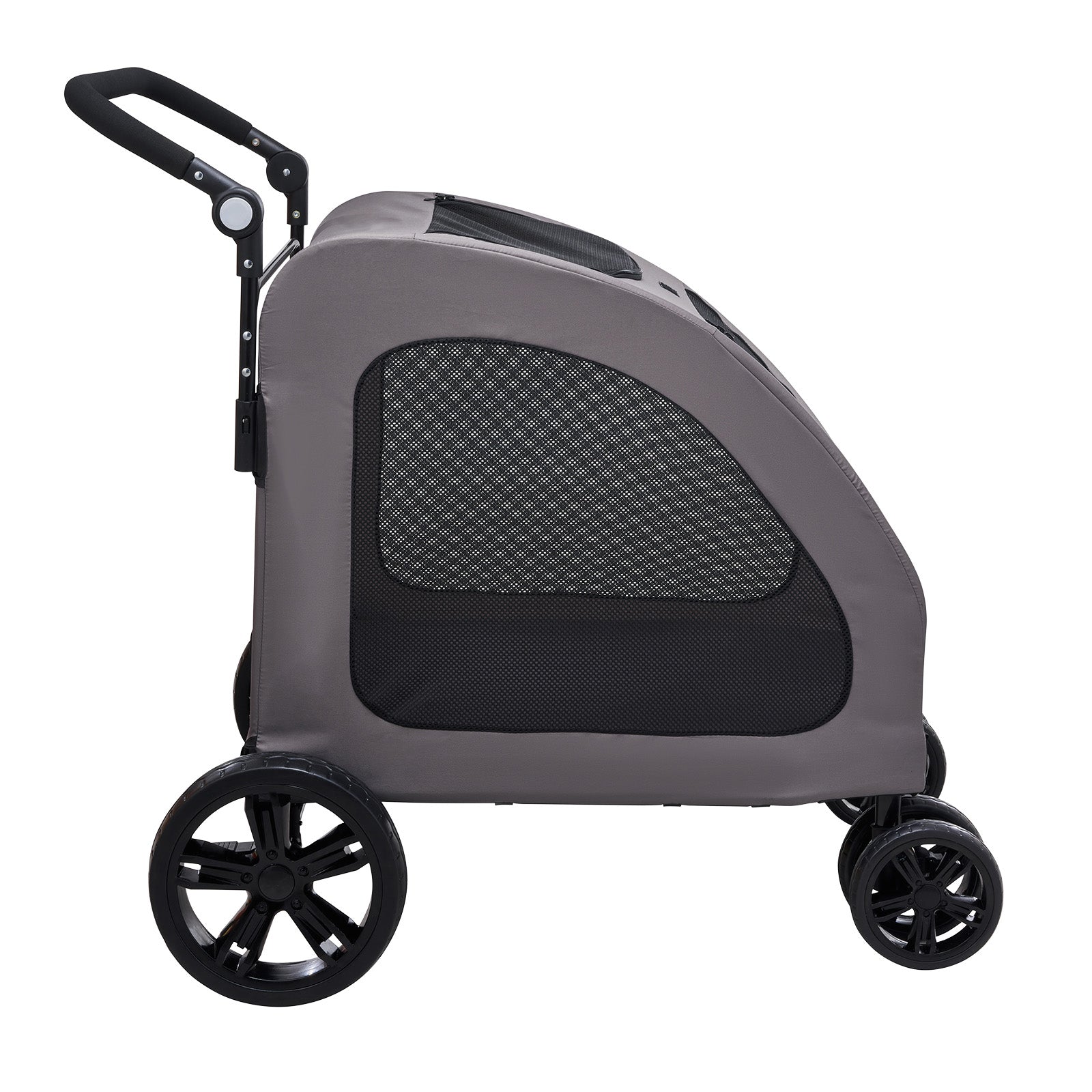 Pet Stroller 4-Wheels Dog Stroller Carrier 160lbs Weight Capacity Portable