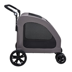 Pet Stroller 4-Wheels Dog Stroller Carrier 160lbs Weight Capacity Portable