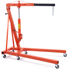 Hydraulic Engine Hoist with Lever, 2 Ton/4400 LBS Heavy-duty Cherry Picker Shop Crane, Foldable Engine Crane and Engine Hoist leveler for Auto Repair, Motors, Weights Lifting, Loading