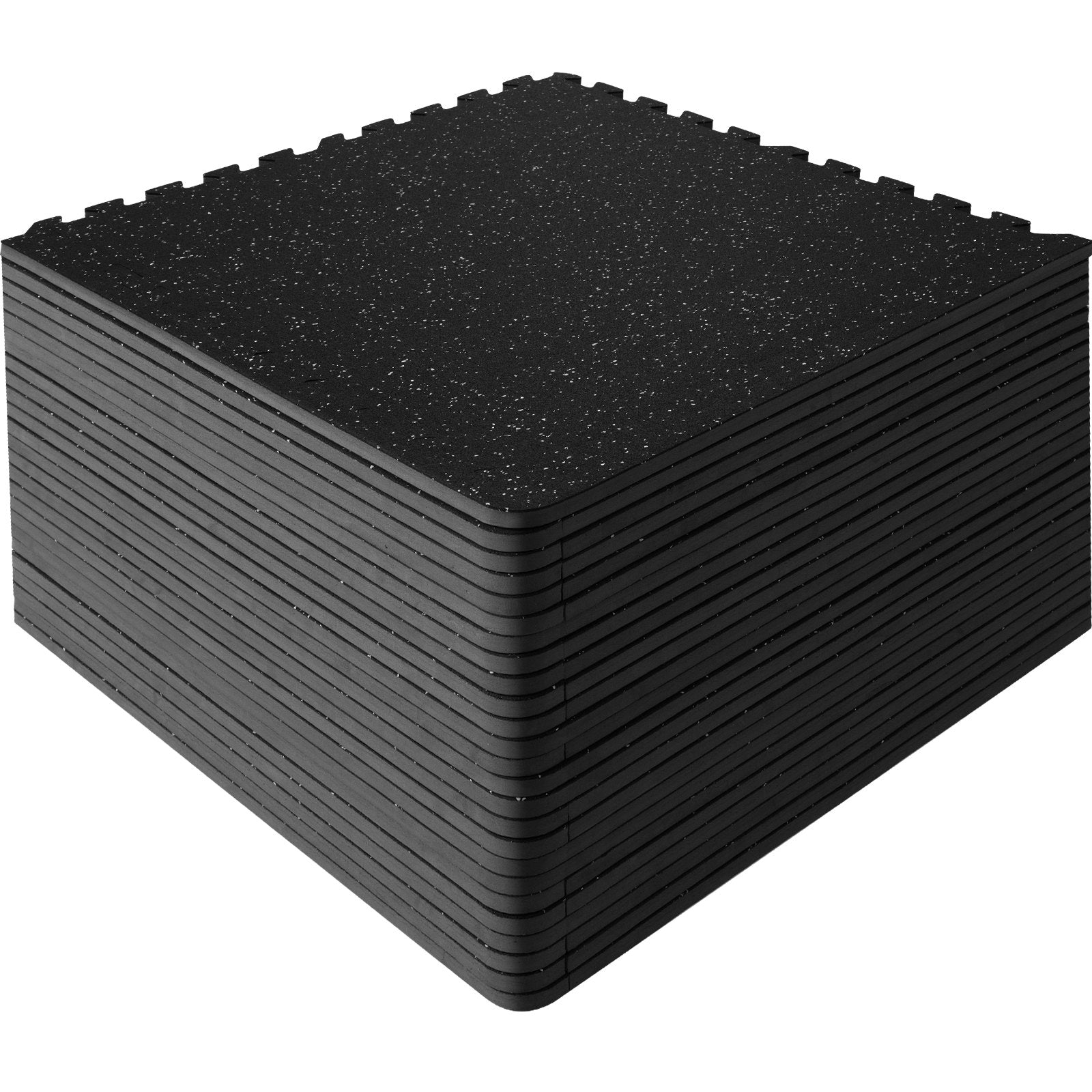 25 PCS 1/2 inch Thick Gym Floor Mats, 24" x 24" EVA Foam & Rubber Top Interlocking Workout Floor Mats with 100 sq.ft Coverage, Waterproof Exercise Puzzle Flooring for Gym, Home, Garage, Basement