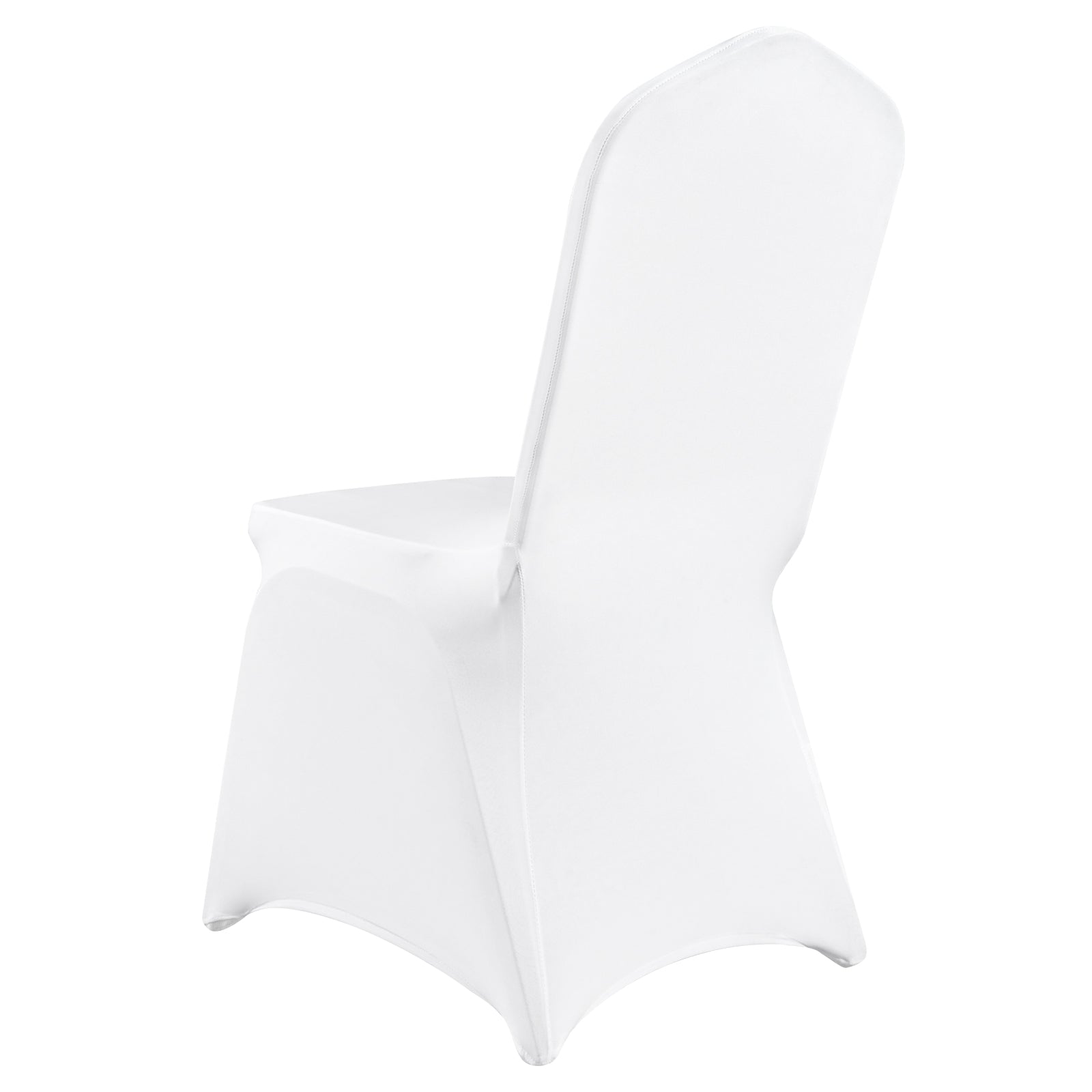 Stretch Spandex Folding Chair Covers, Universal Fitted Arched Front Cover, Removable Washable Protective Slipcovers, for Wedding, Holiday, Banquet, Party, Celebration, Dining (100PCS White)