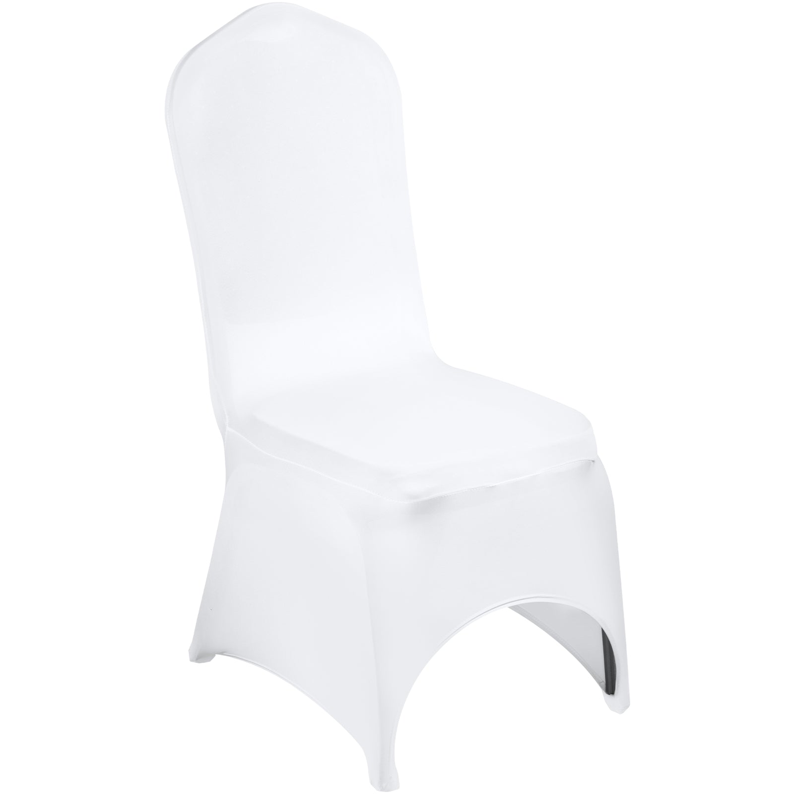 Stretch Spandex Folding Chair Covers, Universal Fitted Arched Front Cover, Removable Washable Protective Slipcovers, for Wedding, Holiday, Banquet, Party, Celebration, Dining (100PCS White)