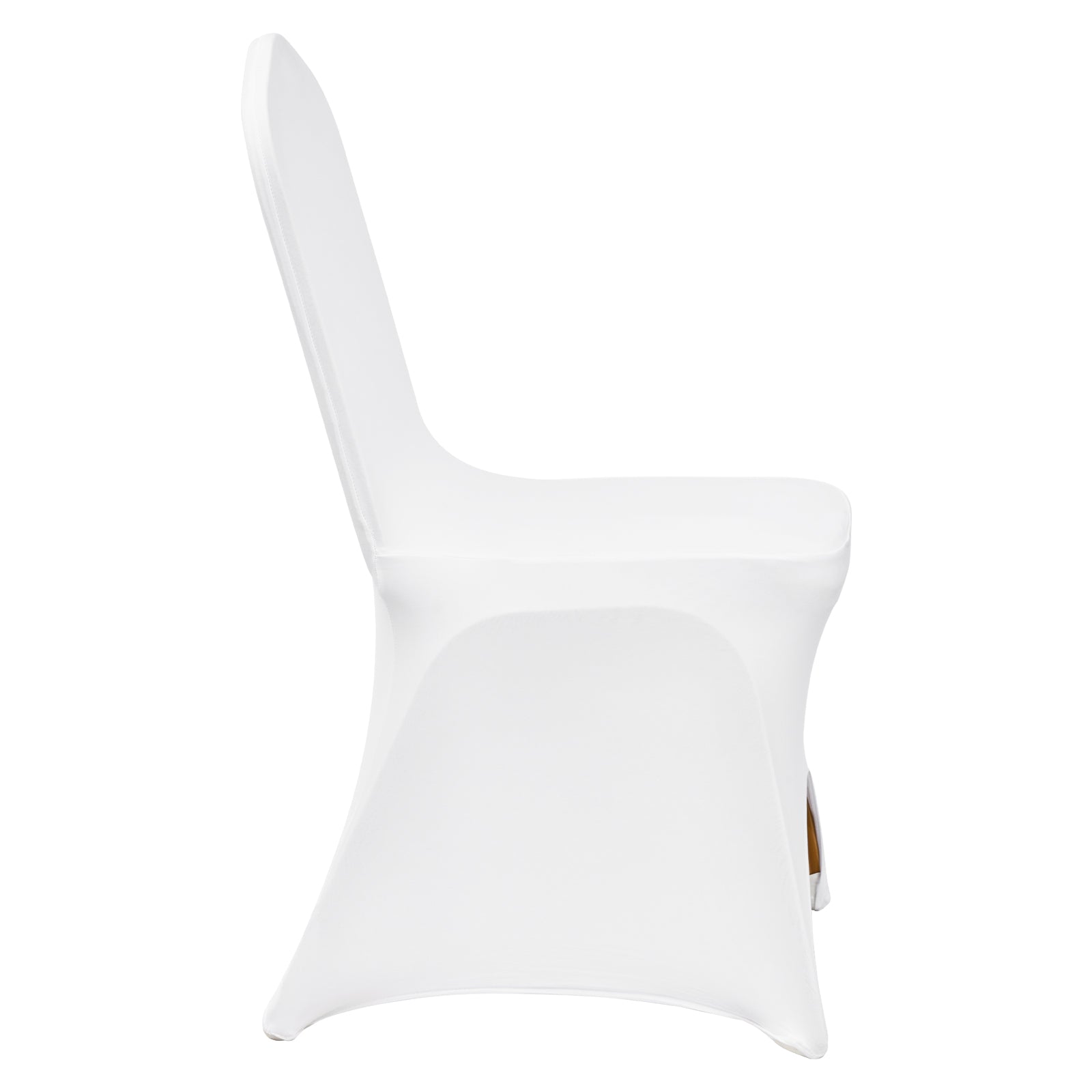 Stretch Spandex Folding Chair Covers, Universal Fitted Arched Front Cover, Removable Washable Protective Slipcovers, for Wedding, Holiday, Banquet, Party, Celebration, Dining (100PCS White)