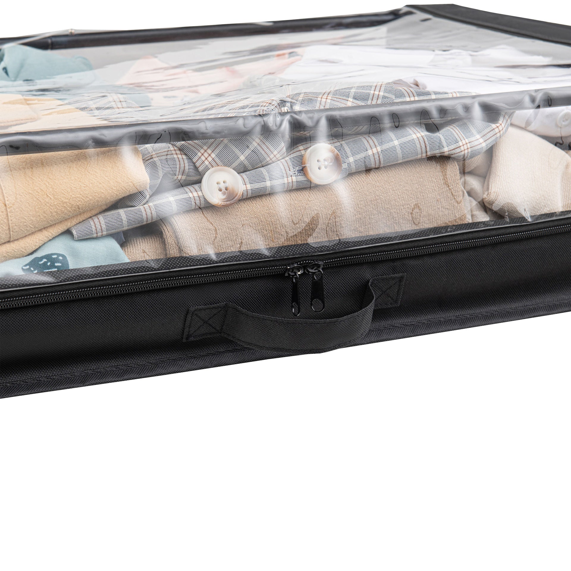 Set of 2 Under-Bed Rolling Storage Container with Transparent Cover, Versatile Space-Saving Design, and Smooth-Glide Multi-Directional Wheels – Ideal for Organizing Clothes, Shoes, and More
