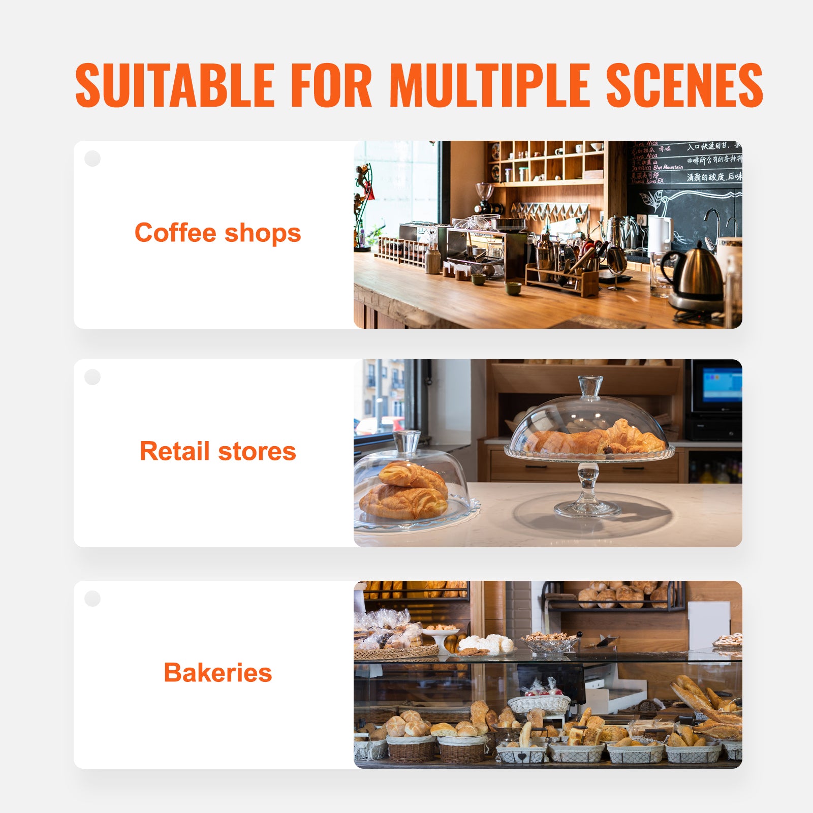 Pastry Display Case, 3-Tier Commercial Countertop Bakery Display Case, Acrylic Display Box with Rear Door Access & Removable Shelves, Keep Fresh for Donut Bagels Cake Cookie, 20.7"x14.2"x16.3"