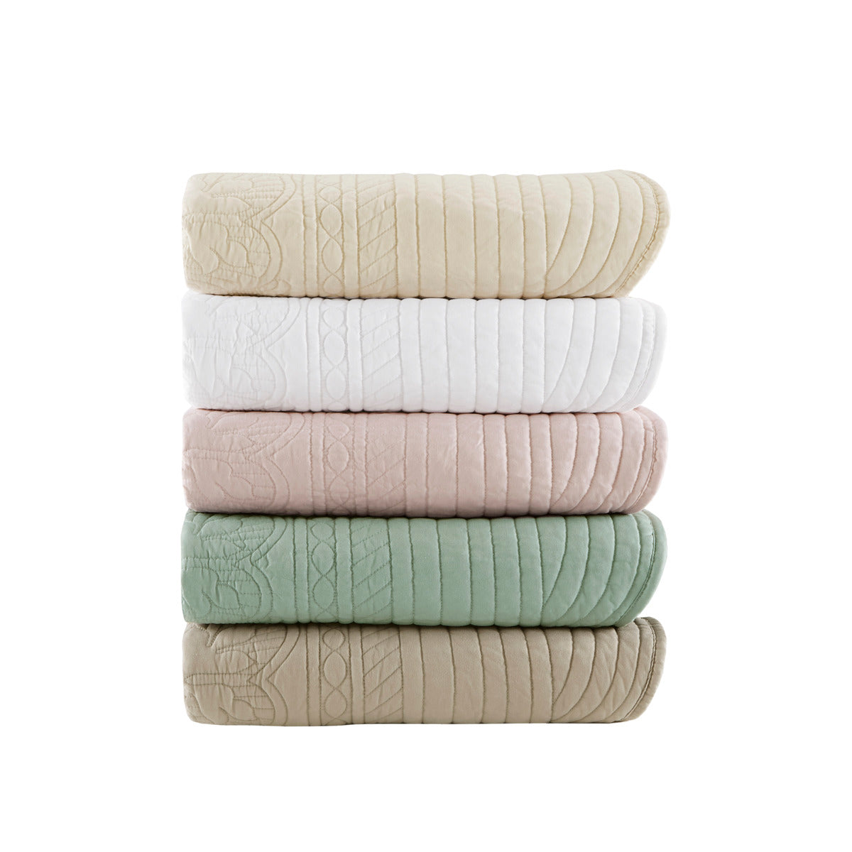 Oversized Quilted Throw with Scalloped Edges Blush 60x72"