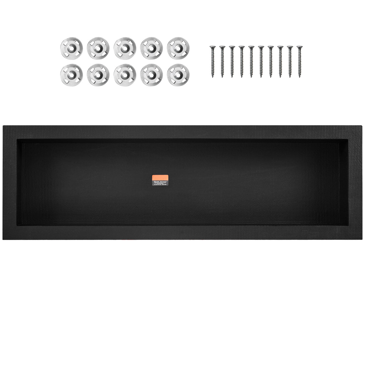 Shower Niche Ready for Tile 16" x 50", Single Shelf Organizer, Square Corners Wall-inserted Niche Recessed, Sealed Protection Modern Soap Storage Niche for Shower Bathroom, Black