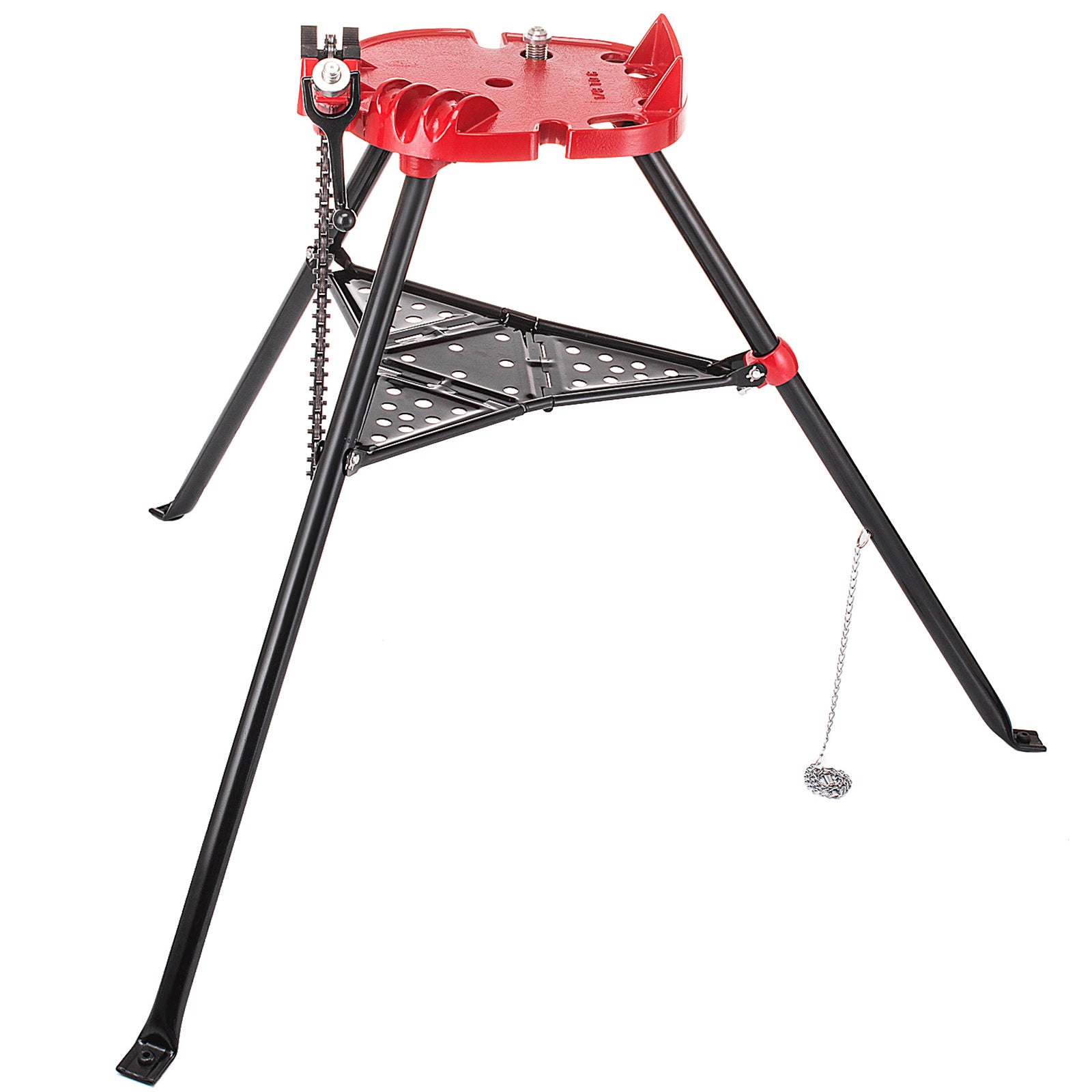 6" Tripod Pipe Chain Vise Stand w/ Steel Legs & Rubber Mounts bib