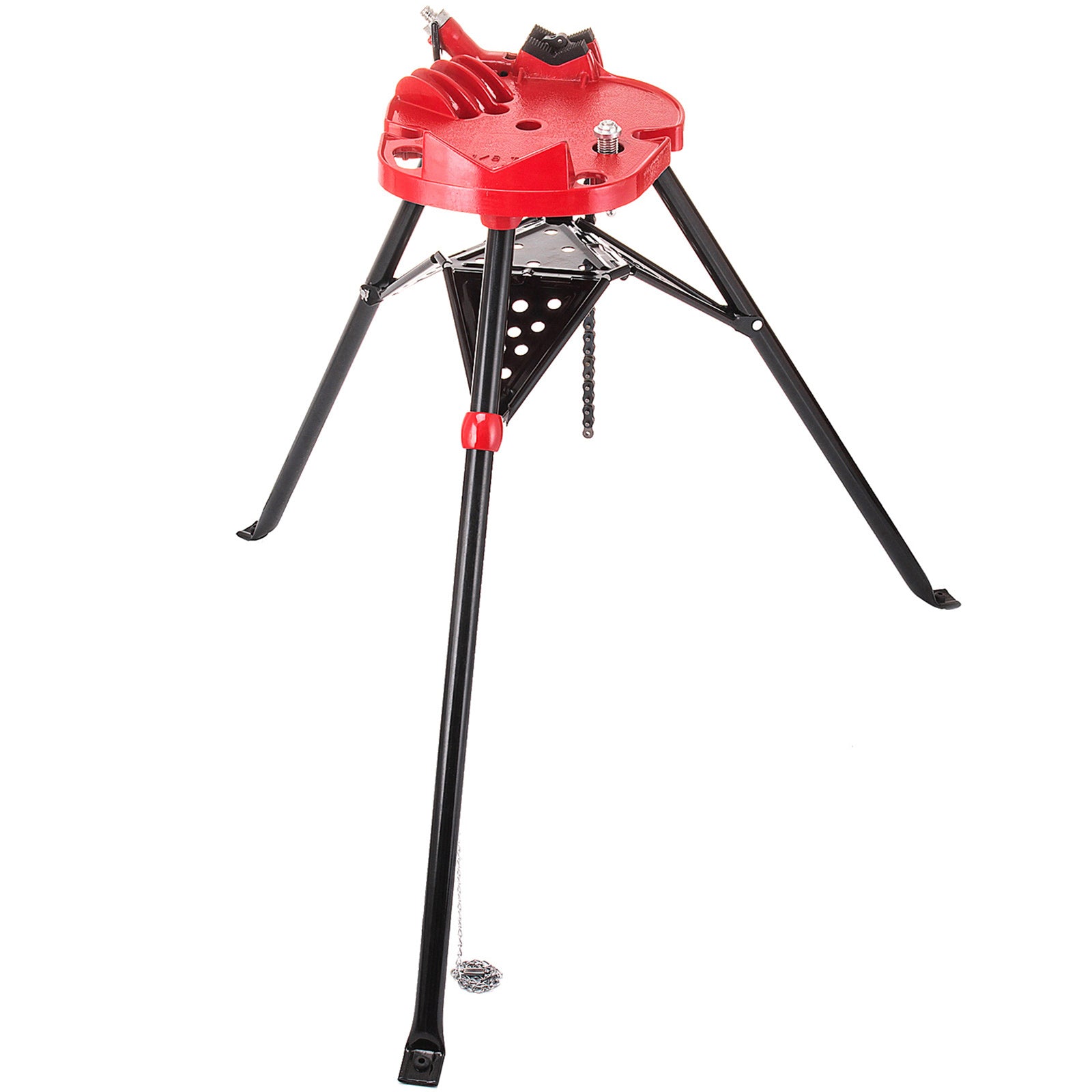 6" Tripod Pipe Chain Vise Stand w/ Steel Legs & Rubber Mounts bib