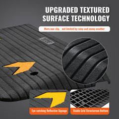Upgraded Rubber Threshold Ramp, 3" Rise Door Ramp with 1 Channel, Natural Rubber Car Ramp with Non-Slip Textured Surface, 33069 lbs Load Capacity Curb Ramp for Wheelchair and Scooter