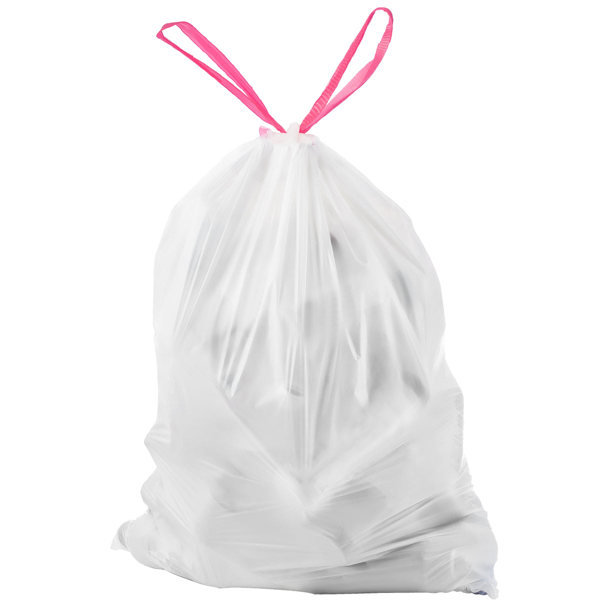 Drawstring Trash Bags, 13 Gallon 110 Count Tall Kitchen Trash Bags, Extra Thick Fresh Scent Garbage Bag, Recyclable Bin Bag with Drawstrings, for Home Kitchen, Office, RV and Camping (White)