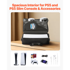 PS5 Carrying Case Travel Bag for Playstation 5 PS5 Slim Waterproof Nylon