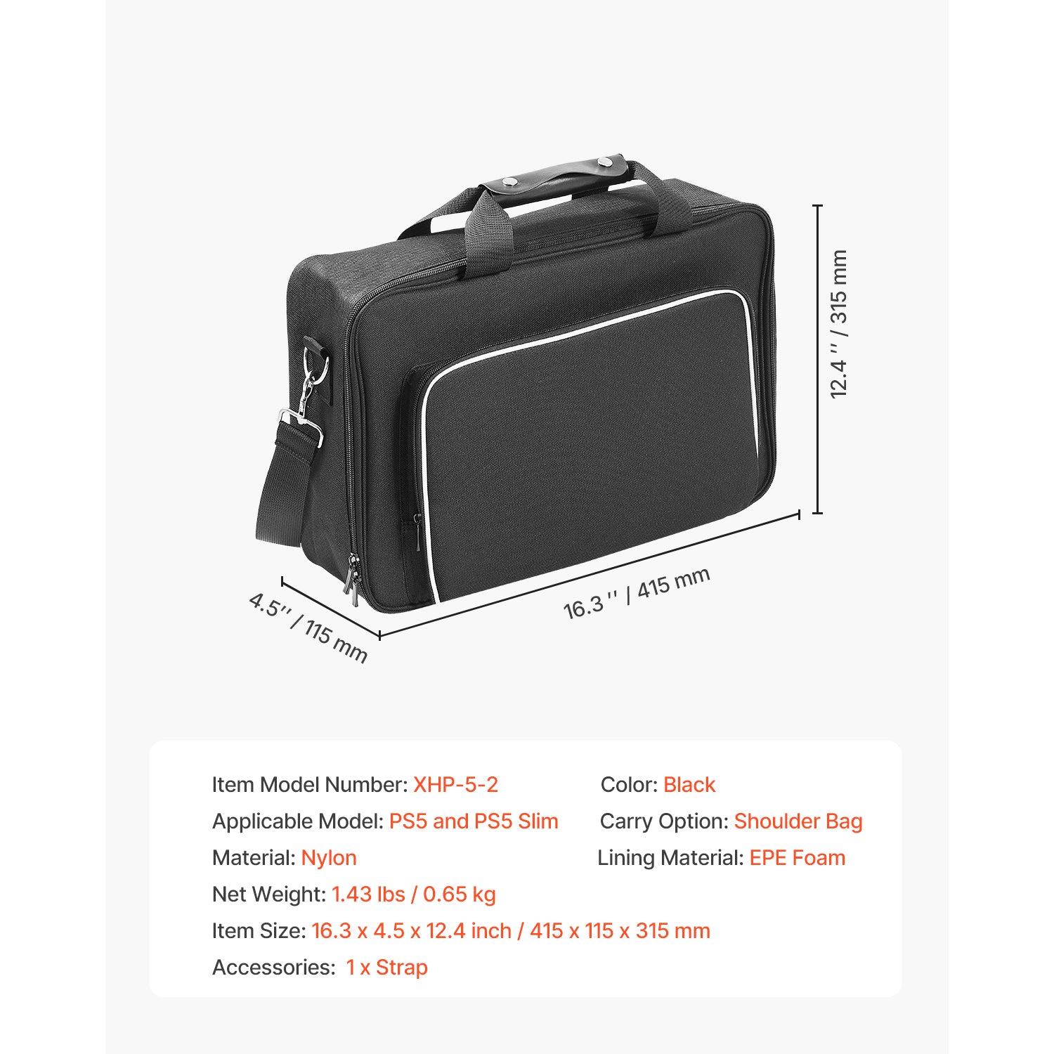 PS5 Carrying Case Travel Bag for Playstation 5 PS5 Slim Waterproof Nylon