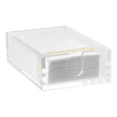 Acrylic Napkin Holder, 9.1 x 5.5 x 2.6 inch, Clear Bathroom Guest Towel Storage Tray with U-Shaped Opening, Disposable Paper Towel Holder for Bathroom Kitchen Parties Weddings & Various Events