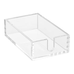 Acrylic Napkin Holder, 9.1 x 5.5 x 2.6 inch, Clear Bathroom Guest Towel Storage Tray with U-Shaped Opening, Disposable Paper Towel Holder for Bathroom Kitchen Parties Weddings & Various Events