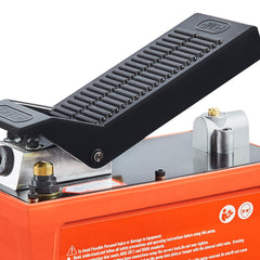 Air Hydraulic Pump, 10,000 PSI 1/2 Gal Reservoir, NPT 3/8" Oil Outlet, NPT 1/4" Inlet, 6.6 ft Pipe, Foot Actuated Hydraulic Pump Air Treadle for Auto Body Frame Machines and Pulling Post, Orange
