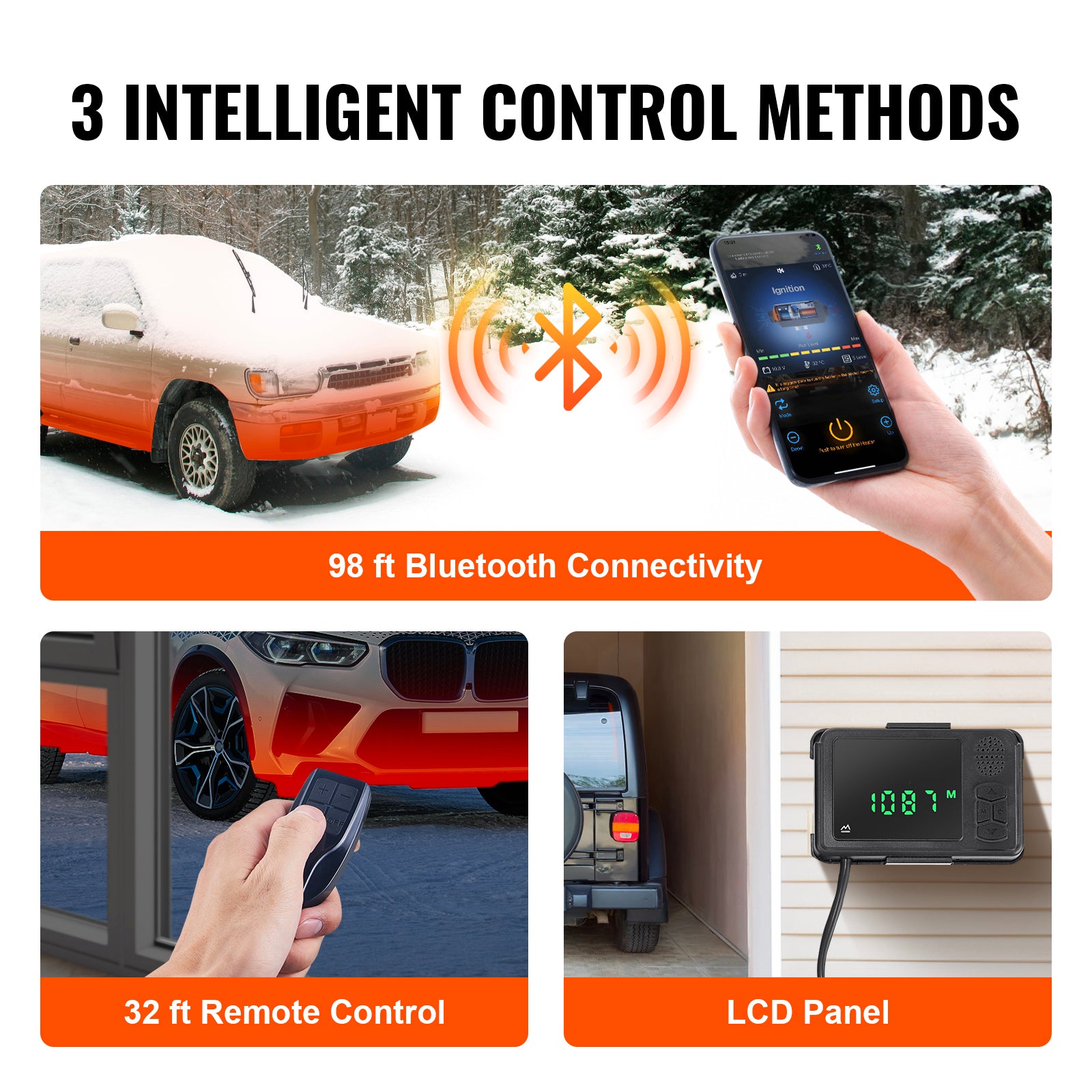 Bluetooth App Control Diesel Air Heater, 12V 8KW Diesel Heater with Automatic Altitude Adjustment, Remote Control and LCD, Diesel Parking Heater for RV Trailer Camper Van Boat