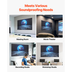 6 Pack Art Acoustic Panels 23.6 x 23.6 inch Self Adhesive for Home Earth