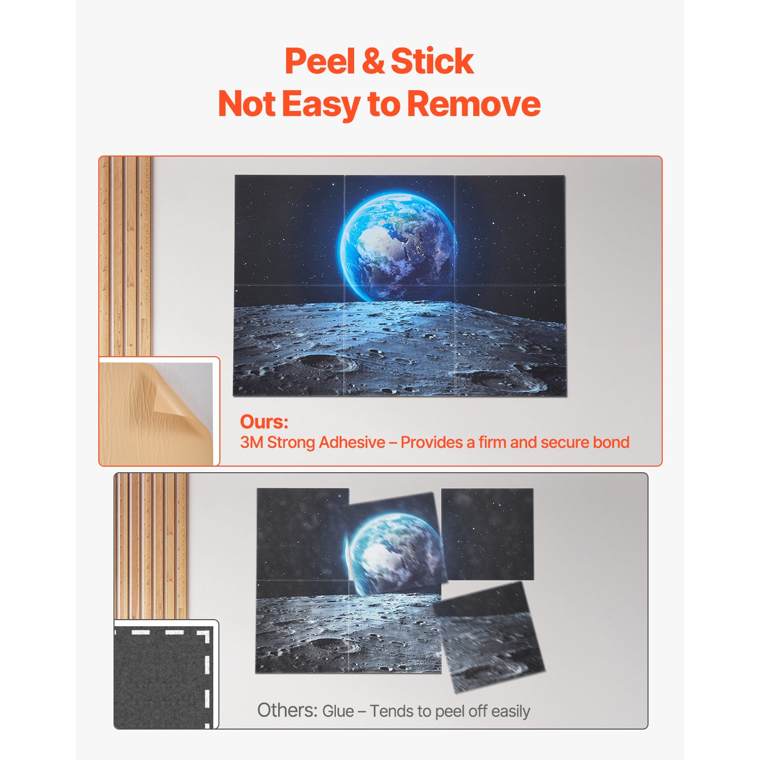 6 Pack Art Acoustic Panels 23.6 x 23.6 inch Self Adhesive for Home Earth
