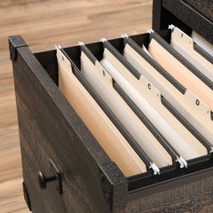 File Pedestal with Smooth-Glide Drawer, Dark Oak finish