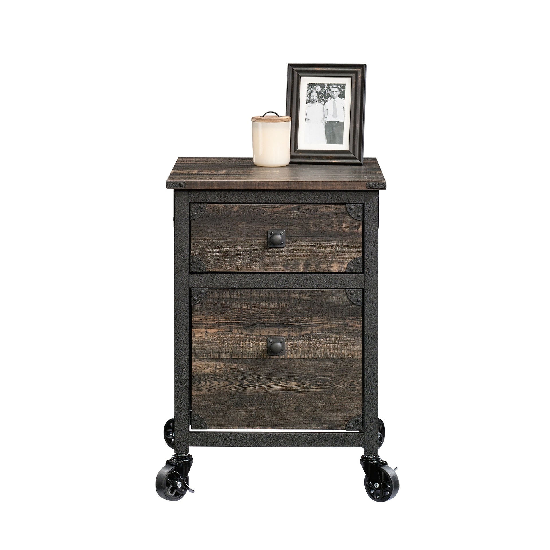 File Pedestal with Smooth-Glide Drawer, Dark Oak finish