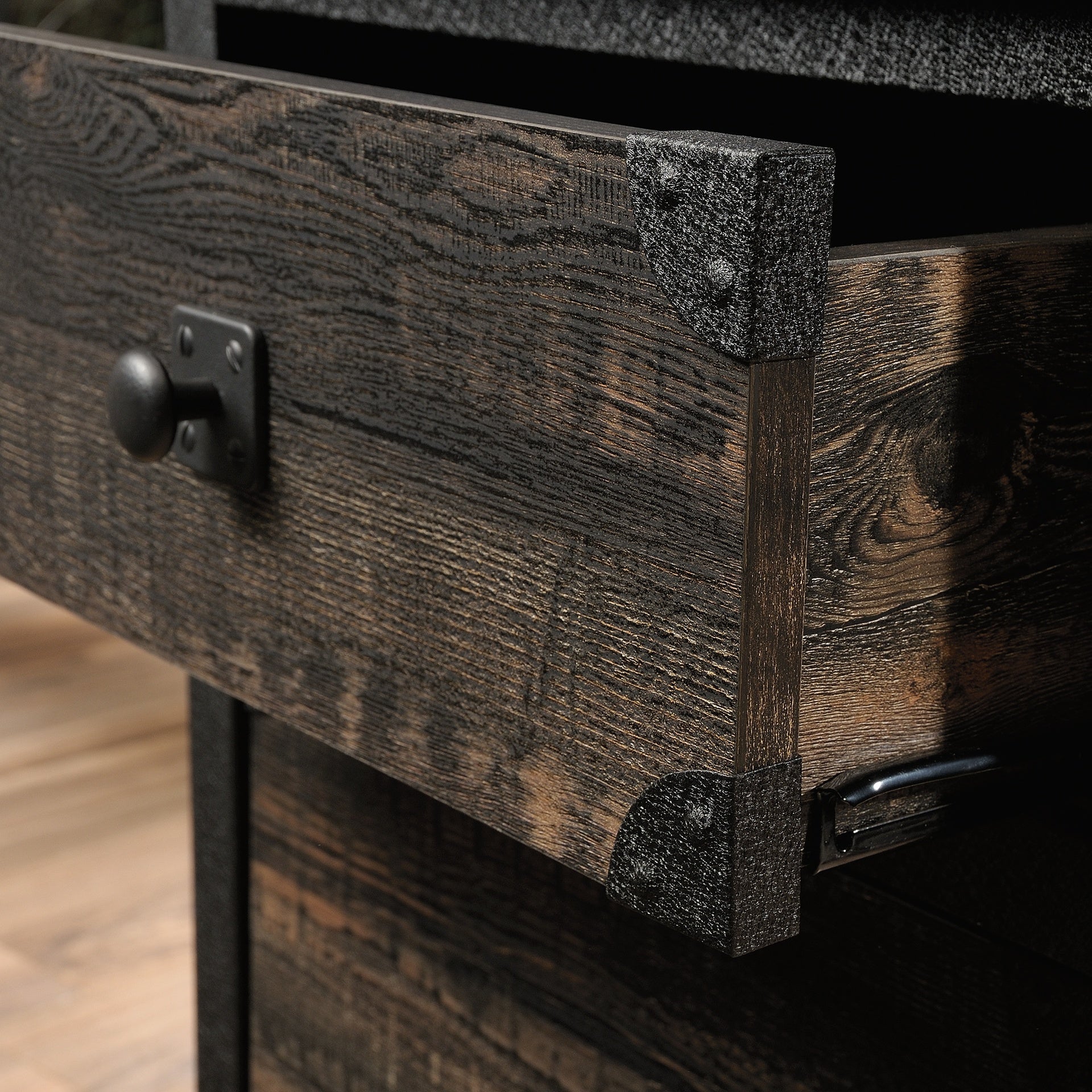 File Pedestal with Smooth-Glide Drawer, Dark Oak finish