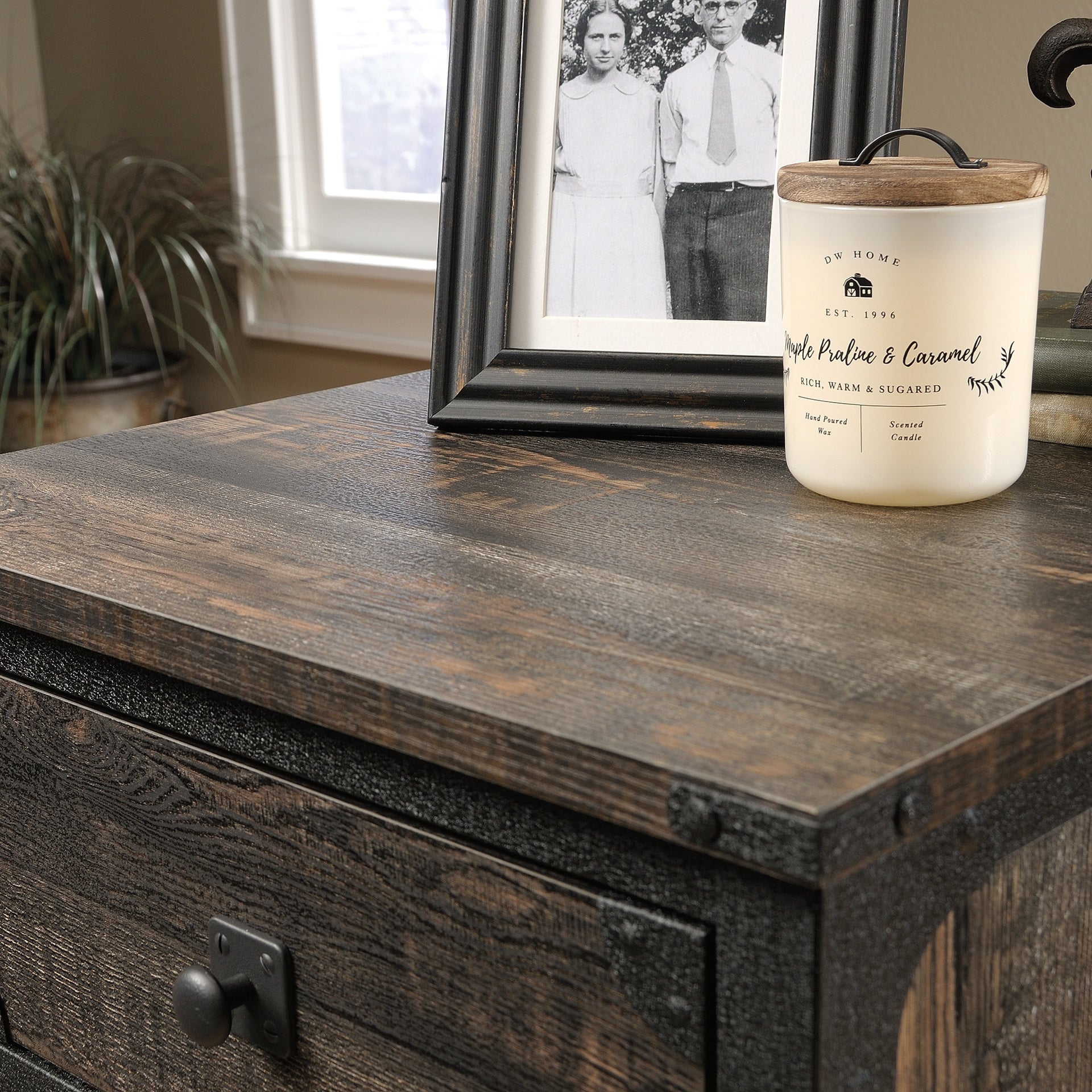 File Pedestal with Smooth-Glide Drawer, Dark Oak finish