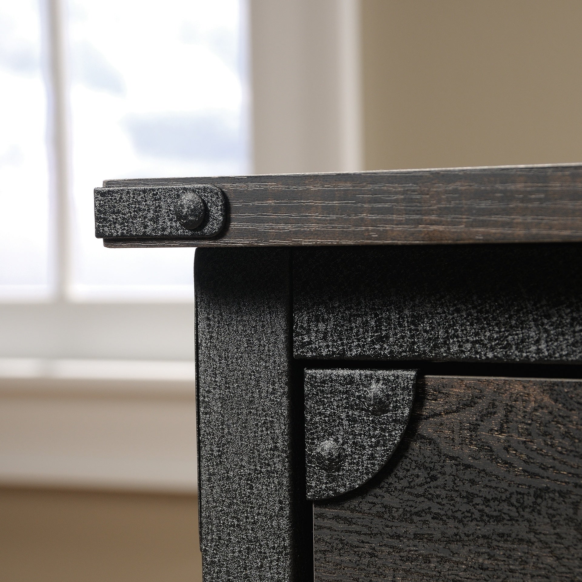 File Pedestal with Smooth-Glide Drawer, Dark Oak finish