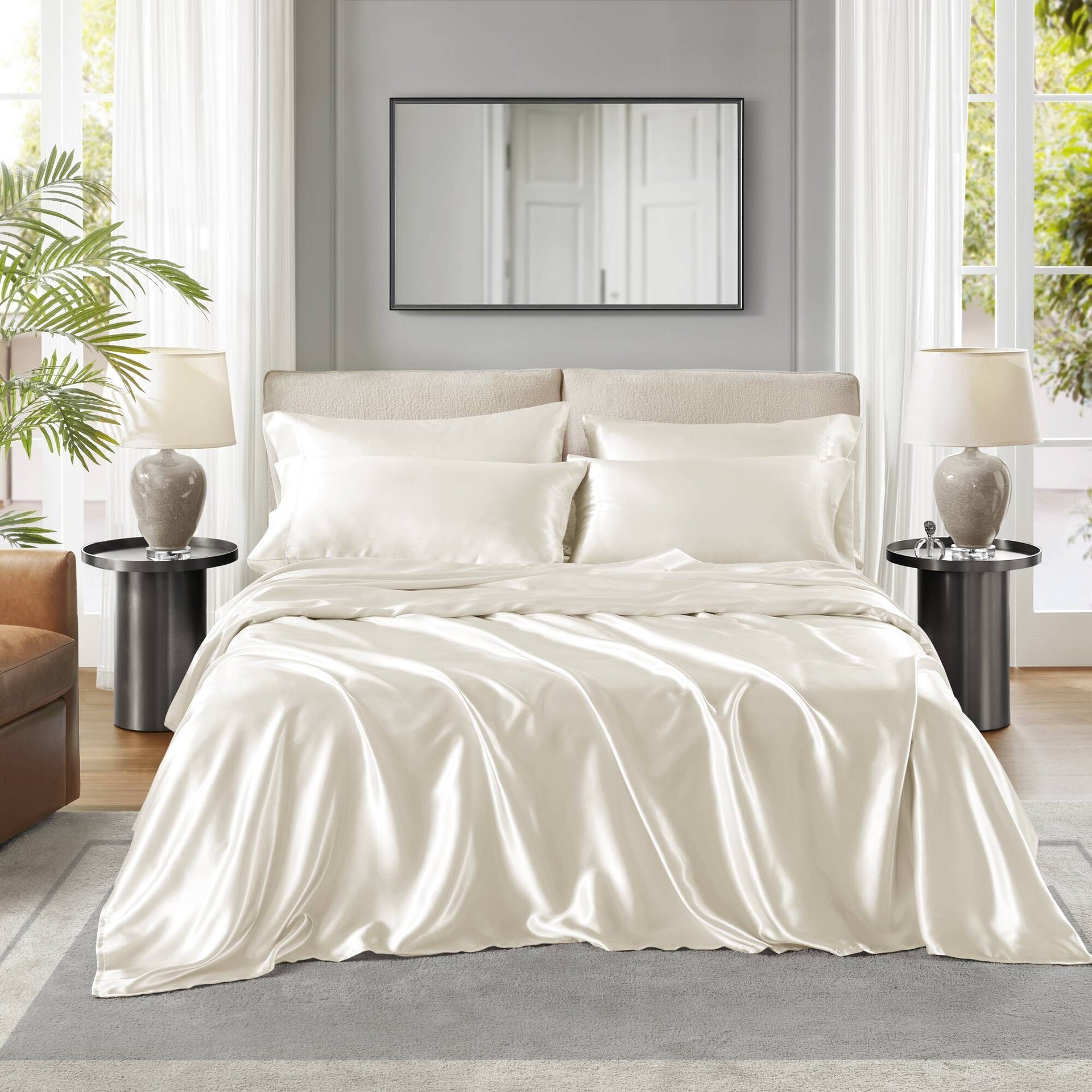 4 PCS Twin Luxury Sheet Set Ivory