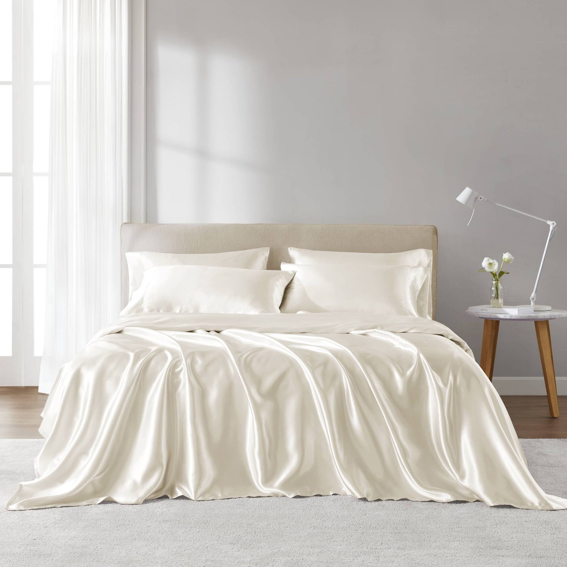4 PCS Twin Luxury Sheet Set Ivory