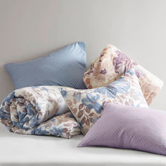 Floral Comforter Set with Bed Sheets Taupe Queen