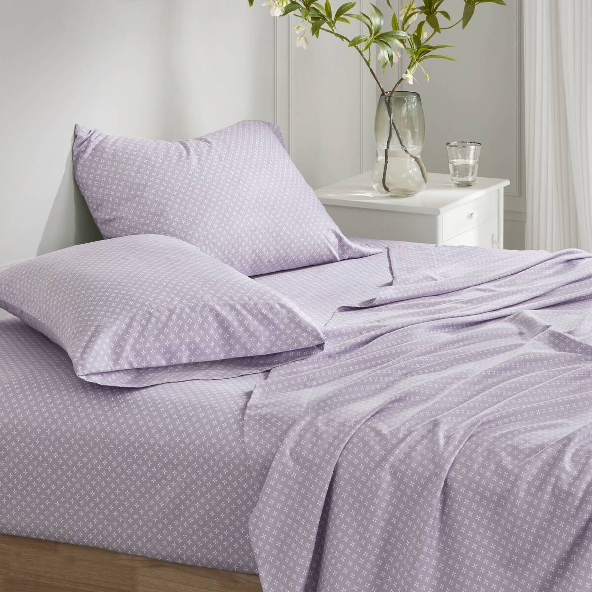 Floral Comforter Set with Bed Sheets Taupe Queen