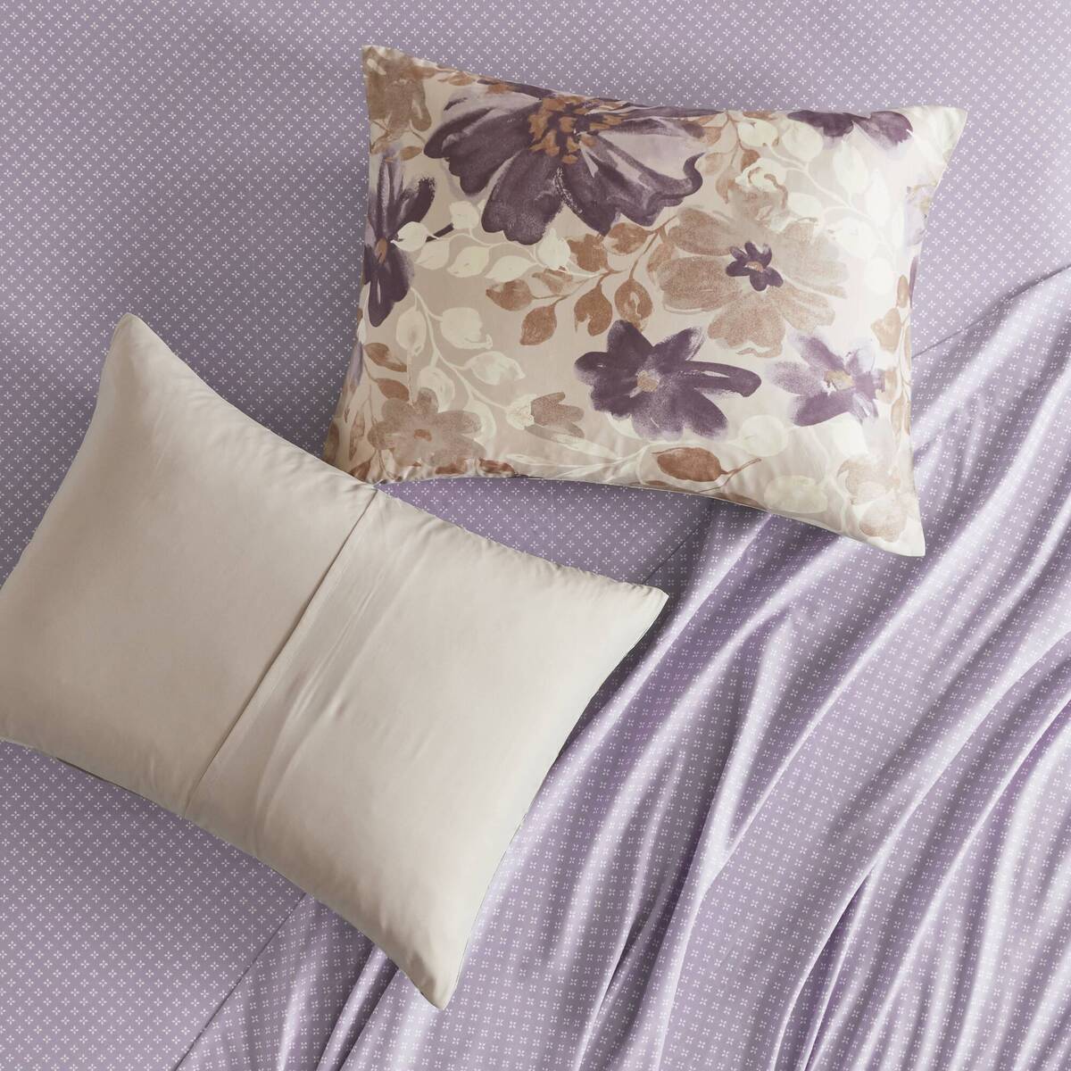 Floral Comforter Set with Bed Sheets Taupe Queen