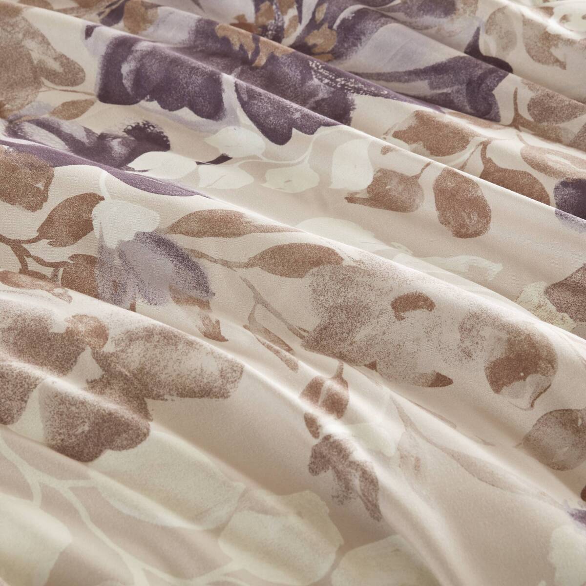 Floral Comforter Set with Bed Sheets Taupe Queen