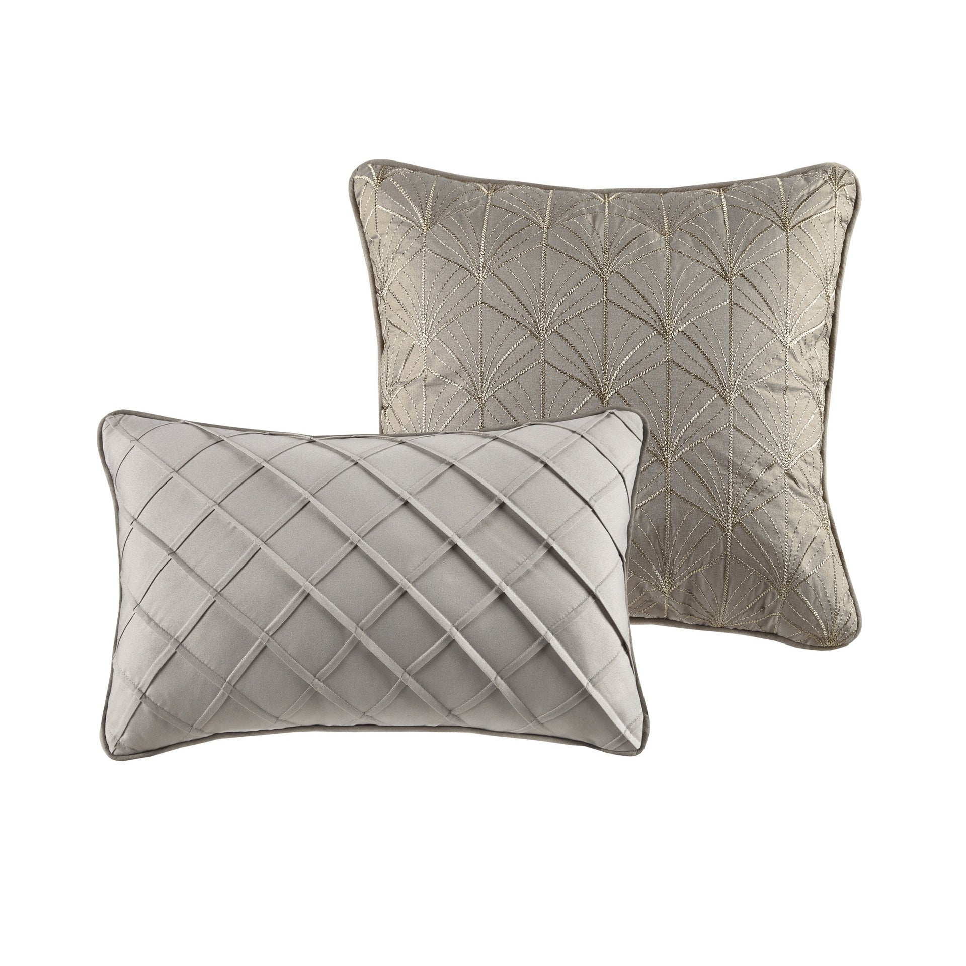 12 Piece Jacquard Comforter Set with Bed Sheets Khaki King