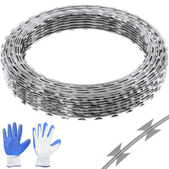 Razor Wires, 246 ft Razor Barbed Wire, 5 Rolls Razor Wire Fencing Razor Fence, Razor Ribbon Barbed Wire Galvanized Razor Wire Fence, Rolls Razor for Garden