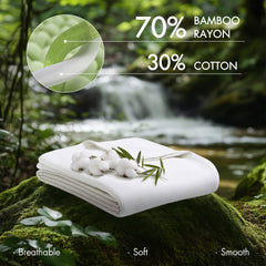 1-Piece Twin Rayon from Bamboo Cotton Blanket, White