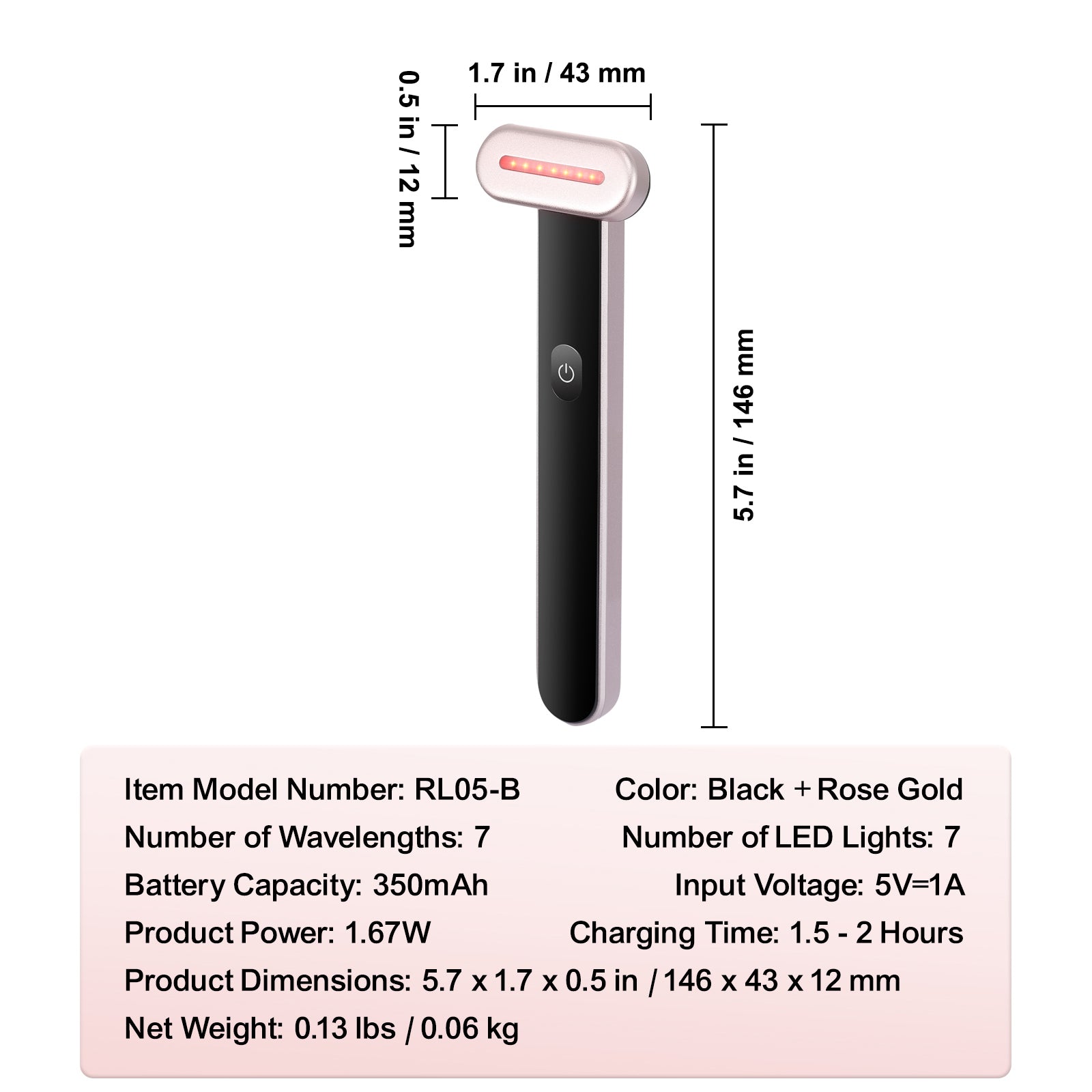 Red Light Therapy Facial Wand, 7-Color LED Facial Therapy Device with Heating Function,Featuring Microcurrent Vibration Massage, Portable LED Beauty Wand for Face and Neck