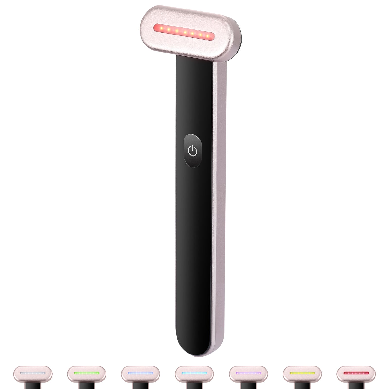 Red Light Therapy Facial Wand, 7-Color LED Facial Therapy Device with Heating Function,Featuring Microcurrent Vibration Massage, Portable LED Beauty Wand for Face and Neck