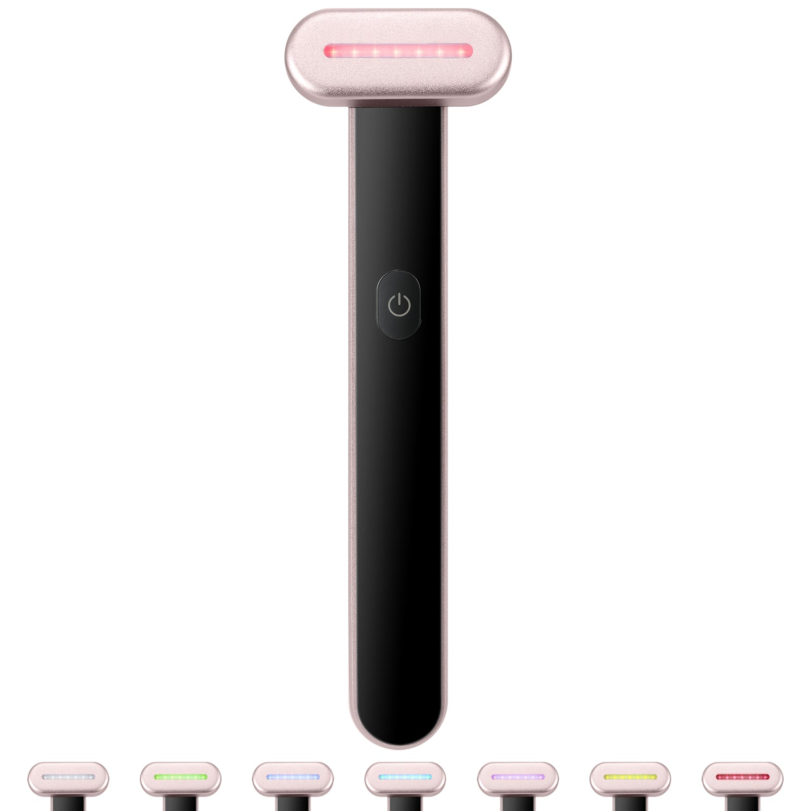Red Light Therapy Facial Wand, 7-Color LED Facial Therapy Device with Heating Function,Featuring Microcurrent Vibration Massage, Portable LED Beauty Wand for Face and Neck